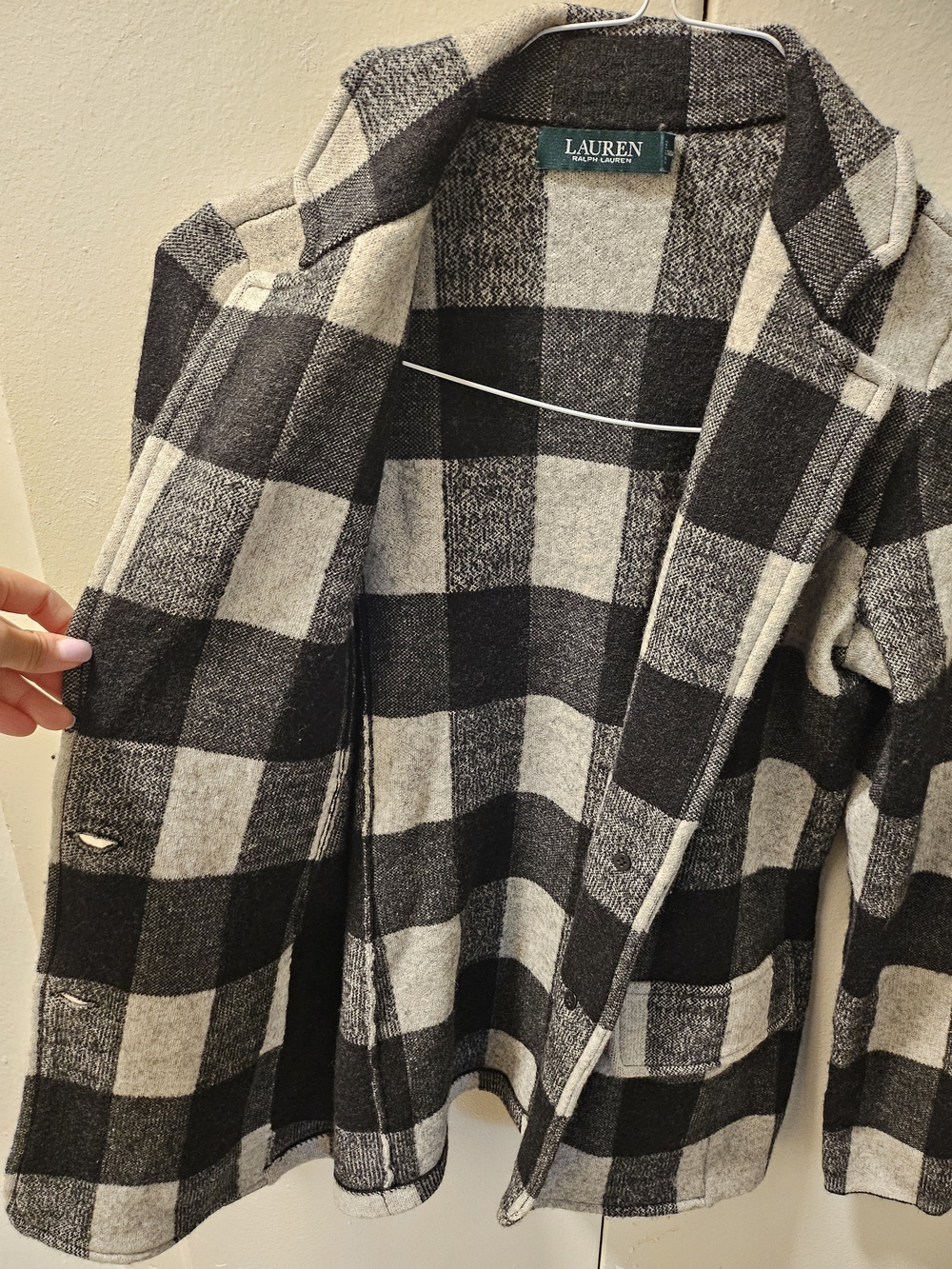 Lauren Ralph Lauren Black and White Plaid wool Jacket Size XS - Picture 5 of 5